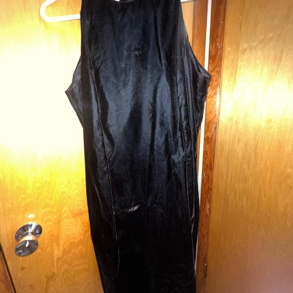 Scott McClintock Elegant Velvet Black Sleeveless Dress